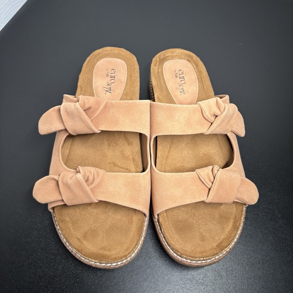 Eurosoft Women's Golden Light Pink Slide Sandals Size 10M Slip On Comfy‎ Casual - Picture 5 of 9